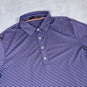 RLX Ralph Lauren Golf Polo Shirt Men’s Size Large Royal Blue Gray Striped